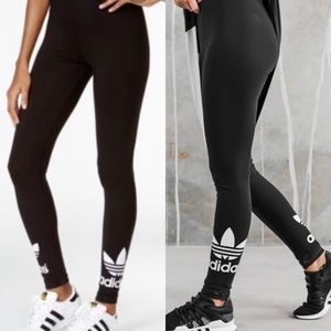 XS Adidas Trefoil Logo Black Leggings
